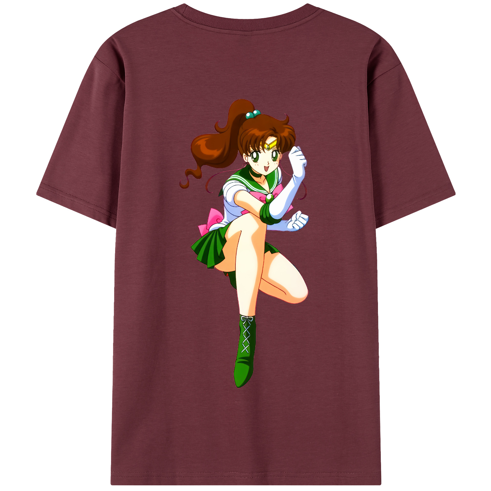 （画像用） 美少女戦士セーラームーン 木野 まこと きの まこと Sailor Moon Kino Makoto （セーラージュピター；Sailor Jupiter） 綿100％半袖Tシャツ（背面プリント）